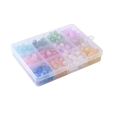 360Pcs 12 Colors Frosted Transparent Acrylic Beads OACR-FS0002-23-1
