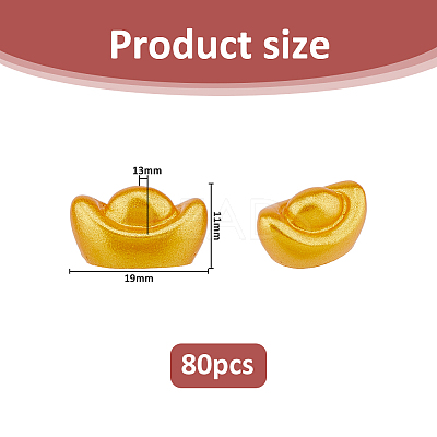 Resin Gold Ingot Mini Model DJEW-FH0001-43A-1