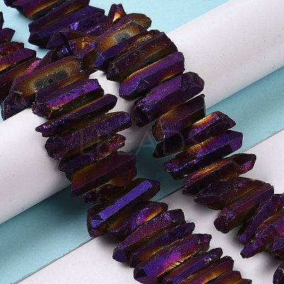 Natural Quartz Crystal Points Beads Strands G-K181-B18-1