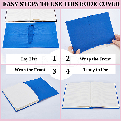 3Pcs Elastic Fabric Book Covers DIY-CP0007-42B-1