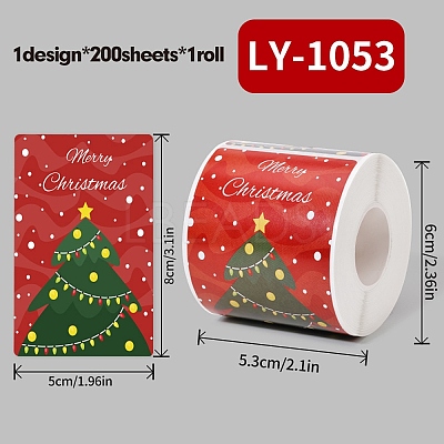 200Pcs Christmas Theme Paper Self-Adhesive Stickers DIY-M070-02J-1