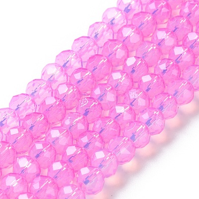 Baking Paint Transparent Glass Beads Strands DGLA-A034-J6MM-D05-1