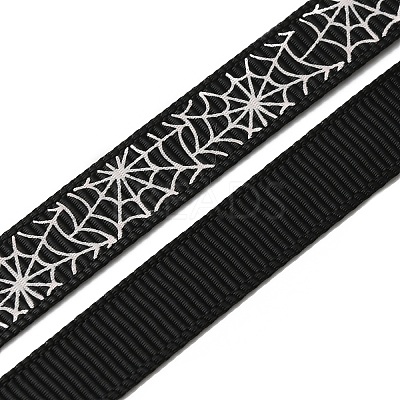 5 Yards Halloween Printed Polyester Grosgrain Ribbon OCOR-WH0047-95C-02-1