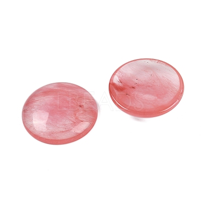 Cherry Quartz Glass Cabochons X-G-H1596-FR-25mm-27-1