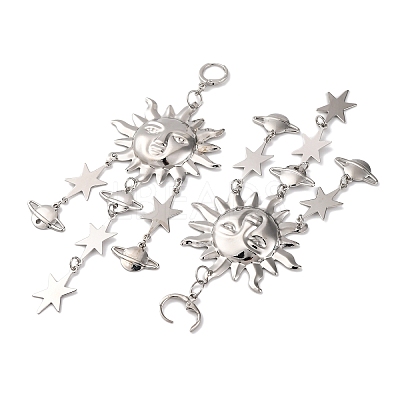 Alloy Sun Chandelier Earrings for Women EJEW-U028-01P-1