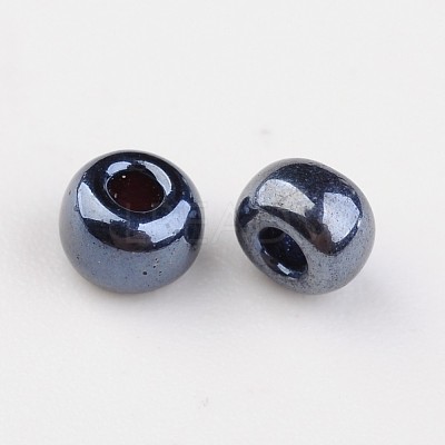 8/0 Electroplated Metallic Colours Round Glass Seed Beads X-SEED-A009-3mm-606-1