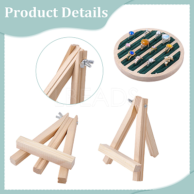 Round Wooden Ring Display Easels RDIS-WH0032-005B-1