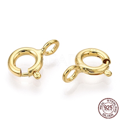 925 Sterling Silver Spring Ring Clasps STER-T004-81B-G-1