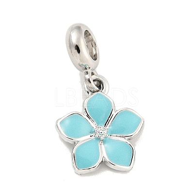 Rack Plating Alloy Enamel Flower European Dangle Charms FIND-B034-55P-1