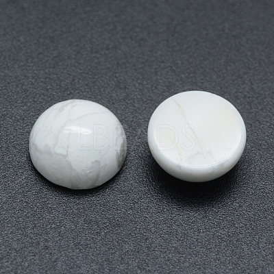 Natural Howlite Cabochons G-P393-R32-8MM-1