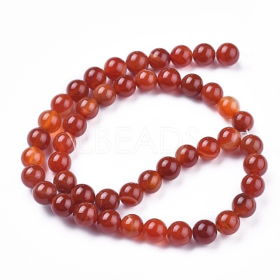Natural Striped Agate/Banded Agate Beads Strands G-I261-C03-8mm-1