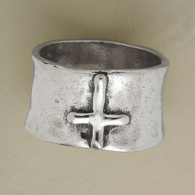 Cross Pattern Alloy Finger Rings FS-WG6D053-03-1