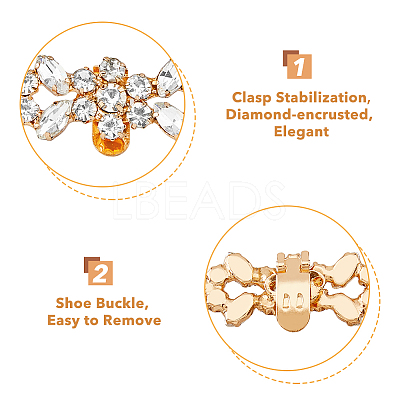2 Pairs 2 Colors Detachable Flower Shoe Decoration AJEW-HY0001-15-1