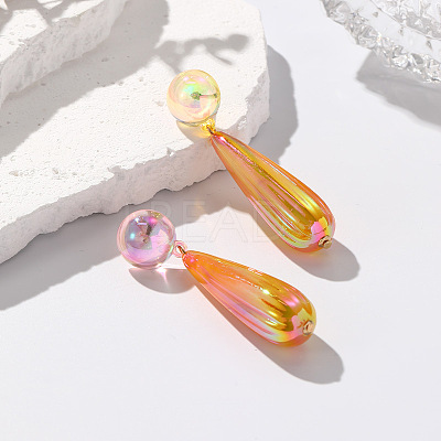 Teardrop Resin Dangle Stud Earrings WGCAAC8-09-1