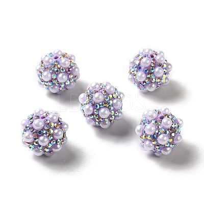 Polymer Clay Rhinestone Beads RGLA-D050-01F-1