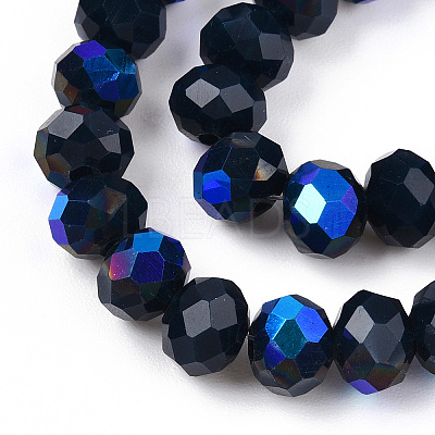 Electroplate Opaque Solid Color Glass Beads Strands X1-EGLA-A034-P6mm-L22-1
