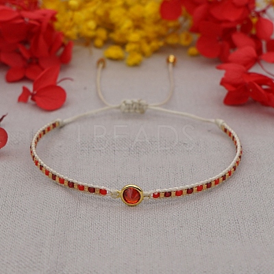 Adjustable Nylon Cord Braided Bead Bracelets BJEW-C011-16A-1