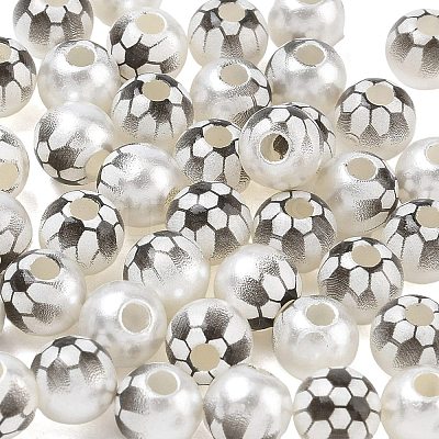 Sports Printed ABS Plastic Beads PL-CBA1C22-05-1