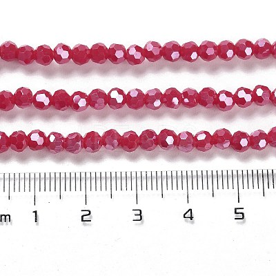 Electroplate Opaque Glass Beads Strands LS-EGLA-A035-P4mm-A16-1