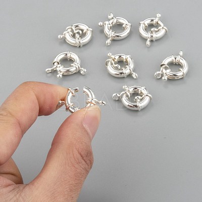 Rack Plating Brass Spring Ring Clasps KK-D399-B-S-NF-1