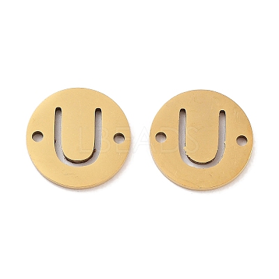 PVD Vacuum Plating 201 Stainless Steel Hollow Flat Round Links FIND-R149-03U-G-1