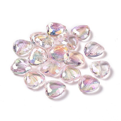 UV Plating Rainbow Iridescent Acrylic Beads PACR-H001-10-1