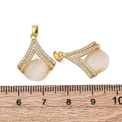 Brass Resin Pendants KK-V009-06G-1
