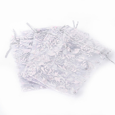 Rose Printed Organza Bags OP-R021-10x15-03-1