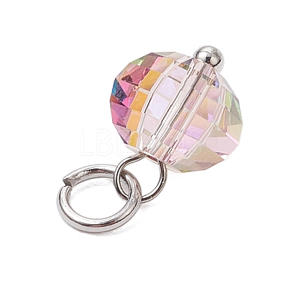 304 Stainless Steel Open Jump Rings ande Glass Beads Pendants PALLOY-JF03599-02-1