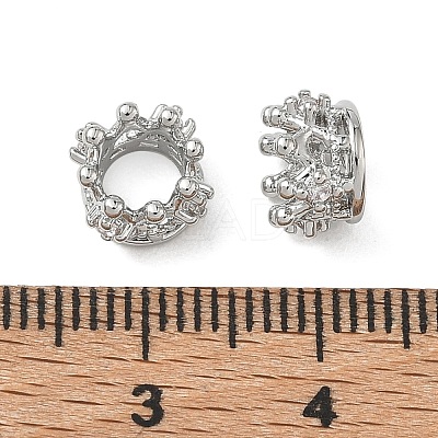 SHEGRACE Brass Micro Pave Clear Cubic Zirconia European Beads XGRQ4G919-685P-1