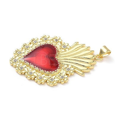 Brass Micro Pave Cubic Zirconia Pendants KK-I379-03G-H-1