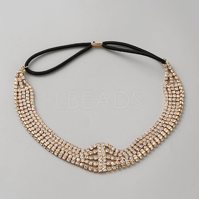 Iron with Rhinestone Elastic Headband OHAR-WH0034-26A-1