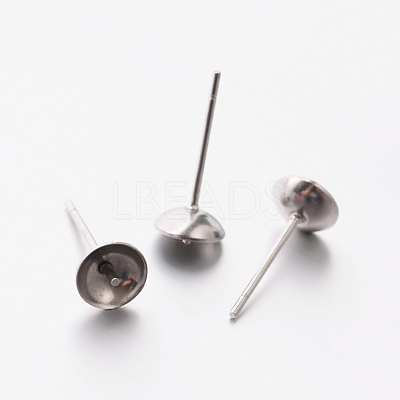 304 Stainless Steel Stud Earring Findings STAS-E074-08-1
