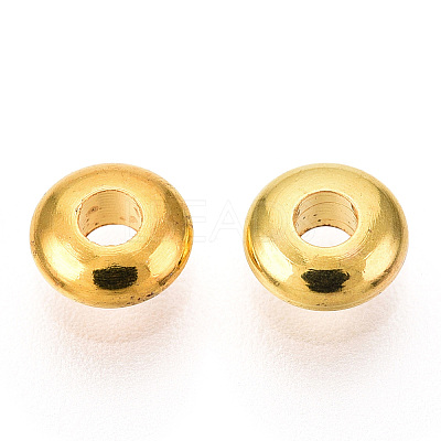Golden Brass Rondelle Spacer Beads X-KK-E246-G-1