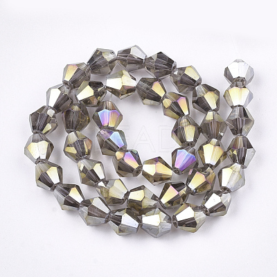Electroplate Glass Beads Strands EGLA-Q118-6mm-B13-1