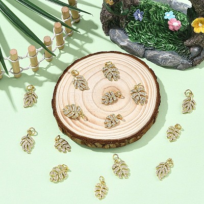3Pcs 3 Styles Brass Micro Pave Cubic Zirconia Pendants KK-YW0004-07-1