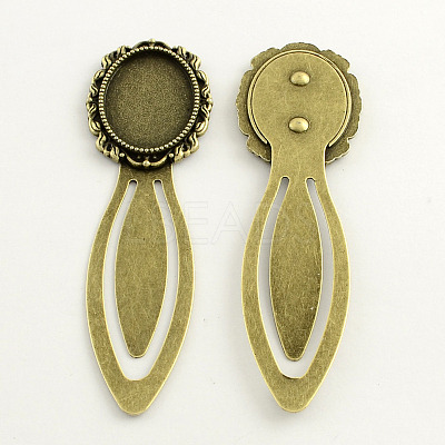 18x25mm Tray Bookmark Cabochon Settings PALLOY-S033-02AB-NR-1