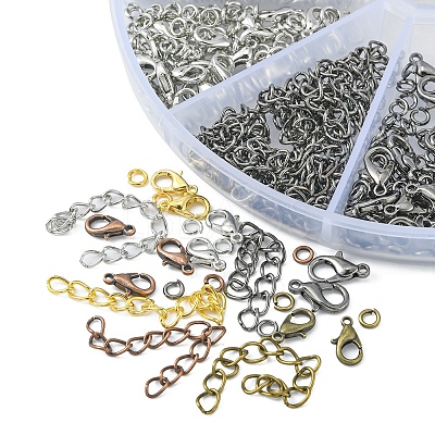 100Pcs 5 Color Iron Ends with Twist Chains DIY-FS0003-54-1