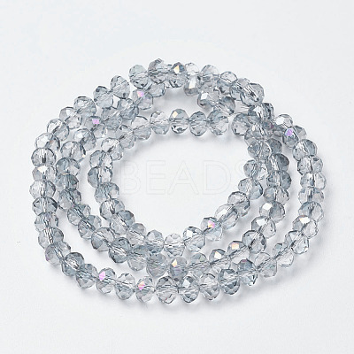 Electroplate Transparent Glass Beads Strands X-EGLA-A034-T8mm-F10-1