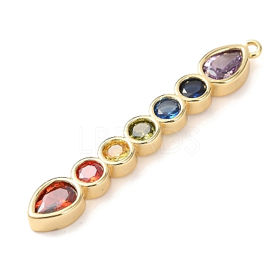 Brass Micro Pave Cubic Zirconia Pendants KK-A295-06A-G-1
