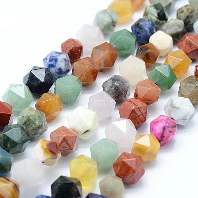 Natural Mixed Gemstone Beads Strands G-F523-25-10mm-1