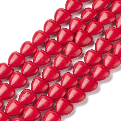 Heart Synthetic Turquoise Beads Strands TURQ-I019-12mm-01-1