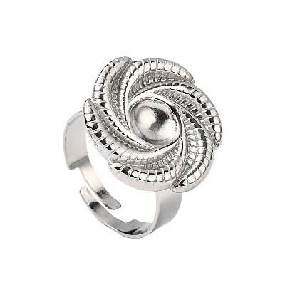 304 Stainless Steel Cuff Ring Components STAS-P403-09P-1