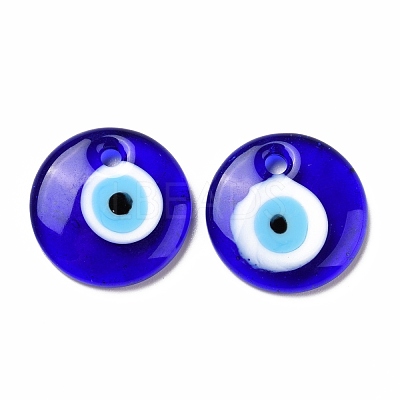 Handmade Lampwork Evil Eye Pendants LAMP-E106-02F-1