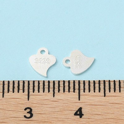 925 Sterling Silver Heart Chain Extender Connectors STER-P053-02S-1