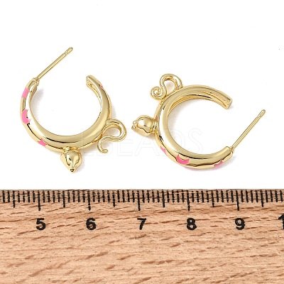 Brass Enamel Stud Earrings KK-CBA8324-23G-02-1