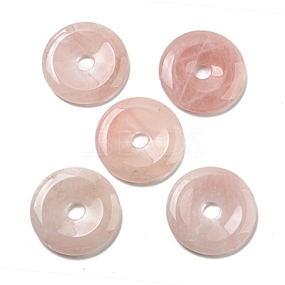 Natural Rose Quartz Pendants G-P532-01A-01-1
