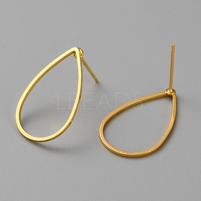 Golden Brass Hollow Geometry Stud Earrings EJEW-WH0012-127A-1