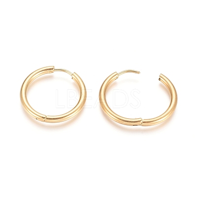 Ion Plating(IP) 304 Stainless Steel Huggie Hoop Earrings EJEW-F111B-23mm-G-1