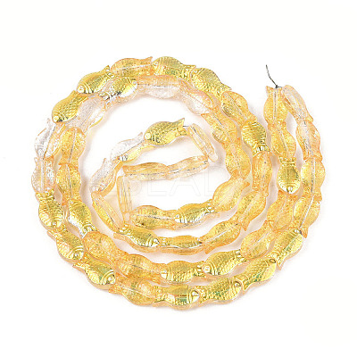 Transparency Electroplate Glass Beads Strands GLAA-T023-40B-03-1